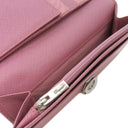 フェラガモ FERRAGAMO ガンチーニ 二つ折り長財布 224633 パープル レザー 長財布 シルバー金具 紫