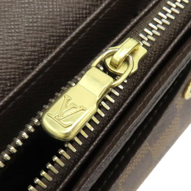 ルイヴィトン LOUIS VUITTON ポルトフォイユ サラ N61734 ダミエエベヌ ダミエキャンバス 長財布 ゴールド金具 茶 二つ折り