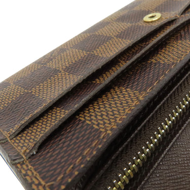 ルイヴィトン LOUIS VUITTON ポルトフォイユ サラ N61734 ダミエエベヌ ダミエキャンバス 長財布 ゴールド金具 茶 二つ折り