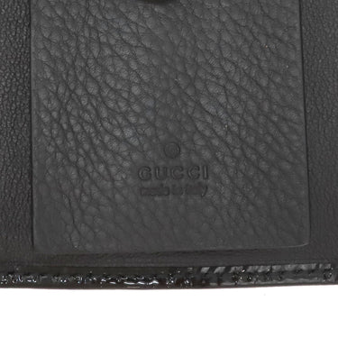 グッチ GUCCI マイクログッチシマ ホースビット 309759 ブラック パテントレザー キーケース ゴールド金具 黒 6連 6本