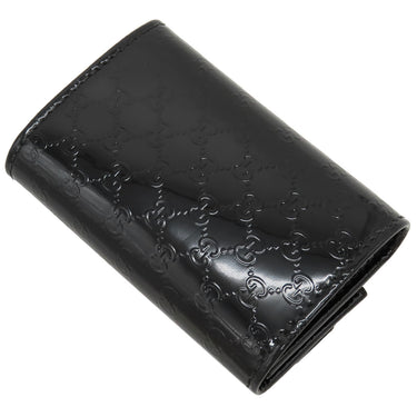 グッチ GUCCI マイクログッチシマ ホースビット 309759 ブラック パテントレザー キーケース ゴールド金具 黒 6連 6本