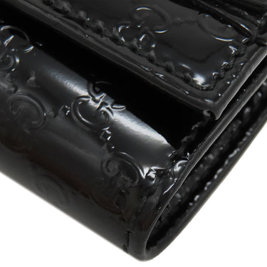 グッチ GUCCI マイクログッチシマ ホースビット 309759 ブラック パテントレザー キーケース ゴールド金具 黒 6連 6本