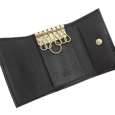 グッチ GUCCI マイクログッチシマ ホースビット 309759 ブラック パテントレザー キーケース ゴールド金具 黒 6連 6本