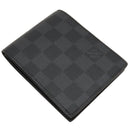 ルイヴィトン LOUIS VUITTON ポルトフォイユ マルコ NM N63336 ダミエグラフィット ダミエグラフィットキャンバス 二つ折り財布 シルバー金具 黒 グレー