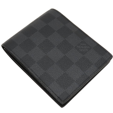 ルイヴィトン LOUIS VUITTON ポルトフォイユ マルコ NM N63336 ダミエグラフィット ダミエグラフィットキャンバス 二つ折り財布 シルバー金具 黒 グレー
