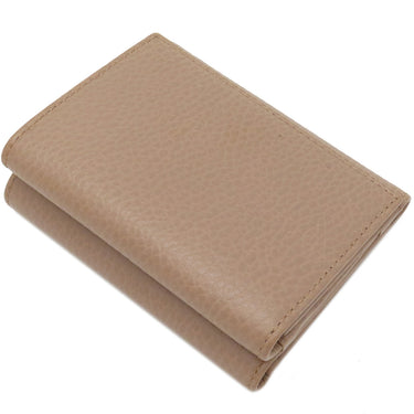 グッチ GUCCI プチマーモント コンパクトウォレット 474746 ベージュ レザー 三つ折り財布 ゴールド金具