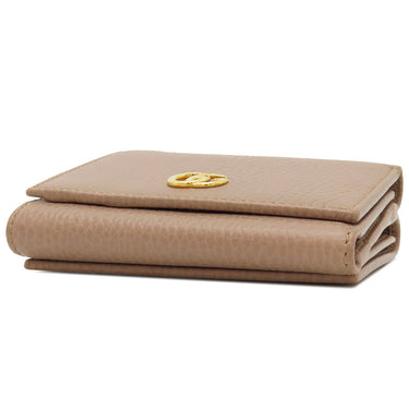 グッチ GUCCI プチマーモント コンパクトウォレット 474746 ベージュ レザー 三つ折り財布 ゴールド金具