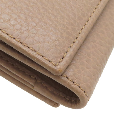 グッチ GUCCI プチマーモント コンパクトウォレット 474746 ベージュ レザー 三つ折り財布 ゴールド金具
