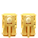 エルメス HERMES エマイユ ネイビーXゴールド GP 七宝焼き イヤリング 七宝