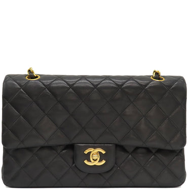 シャネル CHANEL マトラッセ 25 Wチェーン A01112 ブラック ラムスキン ショルダーバッグ ゴールド金具 黒 ダブルフラップ ダブルチェーン