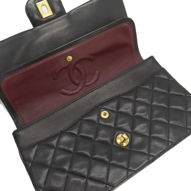 シャネル CHANEL マトラッセ 25 Wチェーン A01112 ブラック ラムスキン ショルダーバッグ ゴールド金具 黒 ダブルフラップ ダブルチェーン