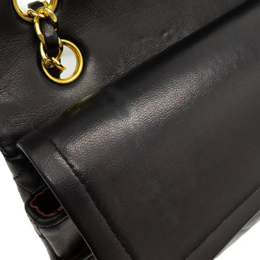 シャネル CHANEL マトラッセ 25 Wチェーン A01112 ブラック ラムスキン ショルダーバッグ ゴールド金具 黒 ダブルフラップ ダブルチェーン