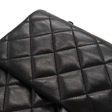 シャネル CHANEL マトラッセ 25 Wチェーン A01112 ブラック ラムスキン ショルダーバッグ ゴールド金具 黒 ダブルフラップ ダブルチェーン