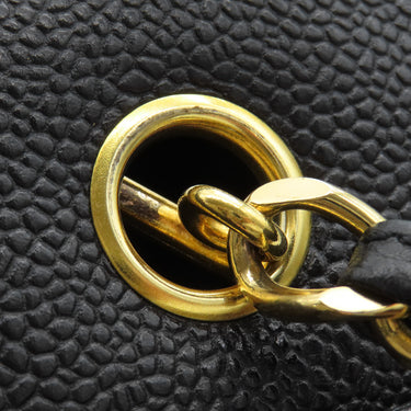 シャネル CHANEL ココマーク チェーン トートバッグ ブラック キャビアスキン トートバッグ ゴールド金具 黒 チェーンショルダー