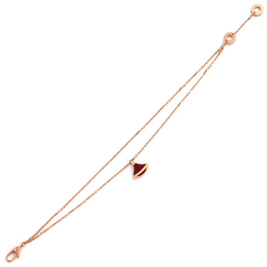 ブルガリ BVLGARI ディーヴァ ドリーム ローズゴールド K18PG カーネリアン #SM ブレスレット Wチェーン Au750 18K