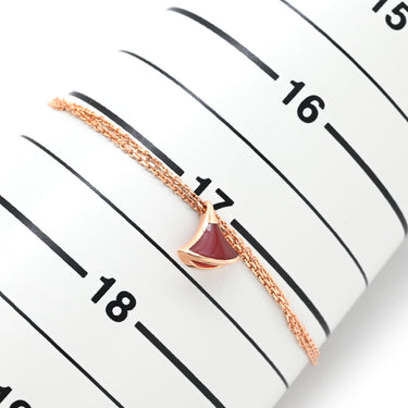 ブルガリ BVLGARI ディーヴァ ドリーム ローズゴールド K18PG カーネリアン #SM ブレスレット Wチェーン Au750 18K