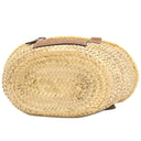 ロエベ LOEWE バスケットバッグ スモール ナチュラルXタン ラフィア カーフ ハンドバッグ シルバー金具 茶 かごバッグ