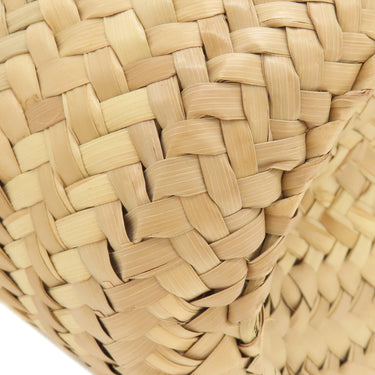 ロエベ LOEWE バスケットバッグ スモール ナチュラルXタン ラフィア カーフ ハンドバッグ シルバー金具 茶 かごバッグ