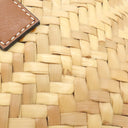 ロエベ LOEWE バスケットバッグ スモール ナチュラルXタン ラフィア カーフ ハンドバッグ シルバー金具 茶 かごバッグ