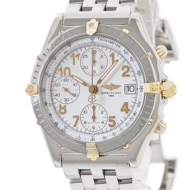 腕時計 ブライトリング BREITLING クロノマット ビコロ B13050 自動巻き メンズ OH済 K18YG×SS ホワイト 白 アラビア コンビ デイト