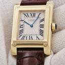 腕時計 カルティエ Cartier タンク アビス LM CPCP W1529451 手巻き メンズ K18YG無垢 ギヨシェ 角型 青針 ローマ数字