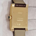 腕時計 カルティエ Cartier タンク アビス LM CPCP W1529451 手巻き メンズ K18YG無垢 ギヨシェ 角型 青針 ローマ数字