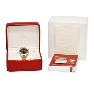 腕時計 オメガ OMEGA スピードマスター デイデイト 323.21.40.40.01.001 自動巻き メンズ K18RG×SS ブラック