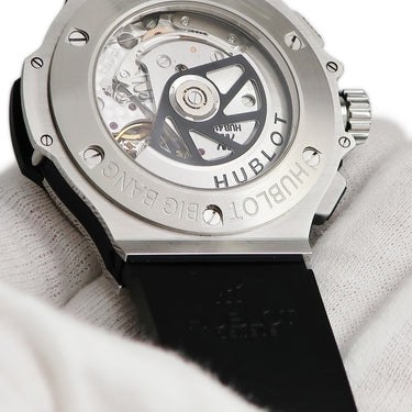 腕時計 ウブロ HUBLOT ビッグバン スチール 301.SX.130.RX 自動巻き メンズ クロノグラフ ブラック スモールセコンド デイト