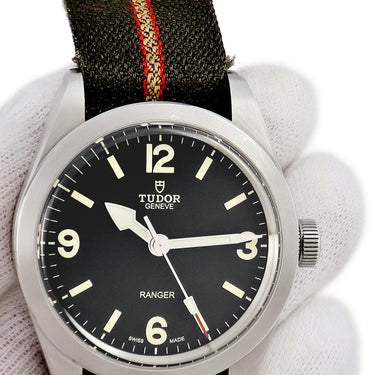 腕時計 チューダー TUDOR レンジャー 79950 ランダム番 自動巻き メンズ ランダム番 ブラック 黒 夜光インデックス バー アラビア チュードル