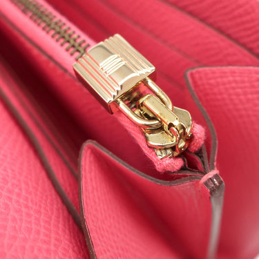 エルメス HERMES ケリーウォレット ロング ローズアザレ ヴォーエプソン 長財布 ゴールド金具