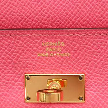 エルメス HERMES ケリーウォレット ロング ローズアザレ ヴォーエプソン 長財布 ゴールド金具