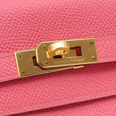 エルメス HERMES ケリーウォレット ロング ローズアザレ ヴォーエプソン 長財布 ゴールド金具