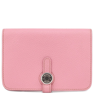 エルメス HERMES ドゴン コンパクト ピンク トゴ 二つ折り財布 シルバー金具