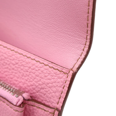 エルメス HERMES ドゴン コンパクト ピンク トゴ 二つ折り財布 シルバー金具