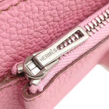 エルメス HERMES ドゴン コンパクト ピンク トゴ 二つ折り財布 シルバー金具