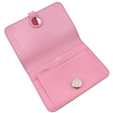 エルメス HERMES ドゴン コンパクト ピンク トゴ 二つ折り財布 シルバー金具