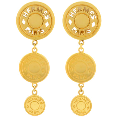 エルメス HERMES セリエ 3連 ゴールド GP イヤリング 丸型 ラウンド 3P