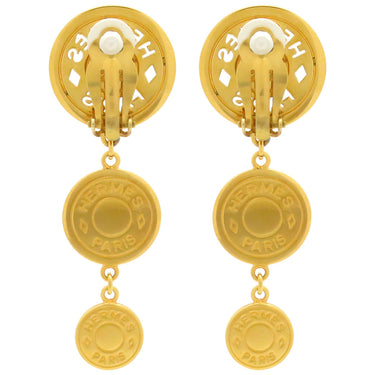 エルメス HERMES セリエ 3連 ゴールド GP イヤリング 丸型 ラウンド 3P