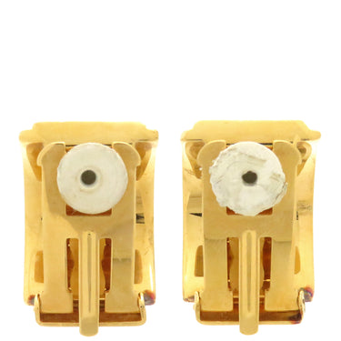 エルメス HERMES エマイユ ネイビーXゴールド GP 七宝焼き イヤリング 七宝