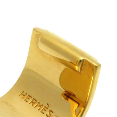 エルメス HERMES エマイユ ネイビーXゴールド GP 七宝焼き イヤリング 七宝