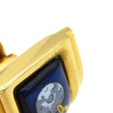 エルメス HERMES エマイユ ネイビーXゴールド GP 七宝焼き イヤリング 七宝