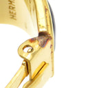 エルメス HERMES エマイユ ネイビーXゴールド GP 七宝焼き イヤリング 七宝