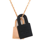 エルメス HERMES オーケリー ペンダント ブラックXローズゴールド GP ヴォースイフト ネックレス ピンクゴールド カデナ 黒