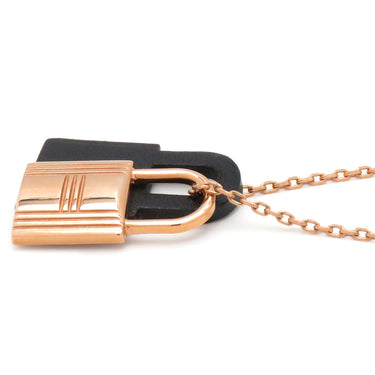 エルメス HERMES オーケリー ペンダント ブラックXローズゴールド GP ヴォースイフト ネックレス ピンクゴールド カデナ 黒