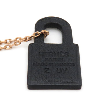 エルメス HERMES オーケリー ペンダント ブラックXローズゴールド GP ヴォースイフト ネックレス ピンクゴールド カデナ 黒