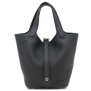 エルメス HERMES ピコタンロックPM ブラック トリヨンクレマンス ハンドバッグ シルバー金具 黒
