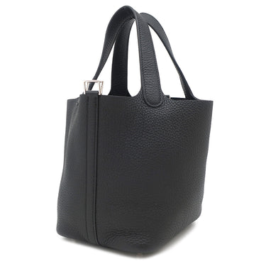 エルメス HERMES ピコタンロックPM ブラック トリヨンクレマンス ハンドバッグ シルバー金具 黒