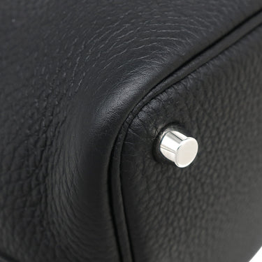 エルメス HERMES ピコタンロックPM ブラック トリヨンクレマンス ハンドバッグ シルバー金具 黒