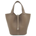 エルメス HERMES ピコタンロックPM エトゥープ トリヨンクレマンス ハンドバッグ シルバー金具 グレージュ