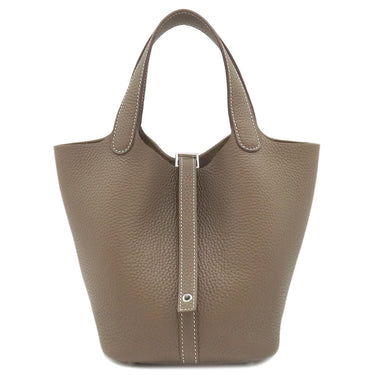 エルメス HERMES ピコタンロックPM エトゥープ トリヨンクレマンス ハンドバッグ シルバー金具 グレージュ